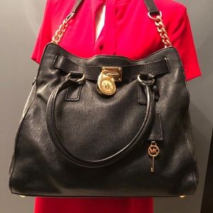 Black Michael Kors Hamilton tote reduced to $150